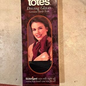 Totes navy gloves with acrylic lining and  suede detail Womens Gloves